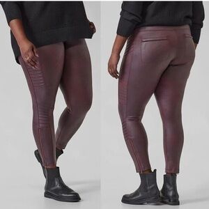 ATHLETA Delancey Gleam Moto Tight Decadent Chocolate Ankle Zip Size lg